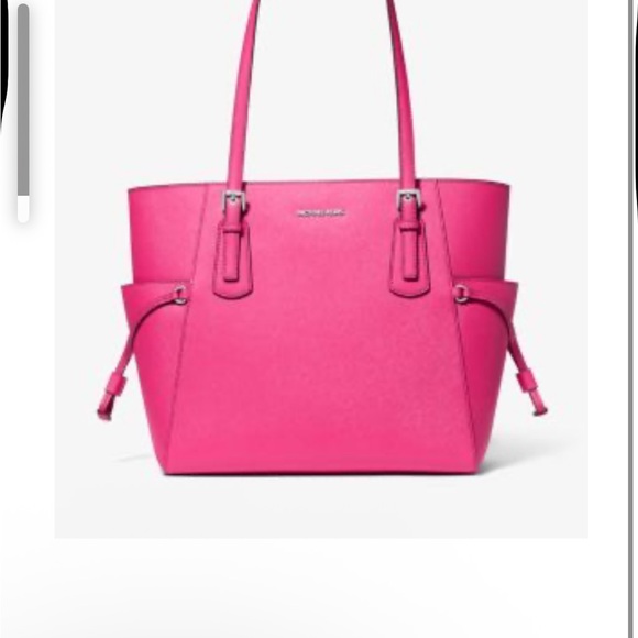 Michael Kors Handbags - NWT Michael Kors Saffiano Leather Tote/Matching wallet set. Dragonfruit pink.